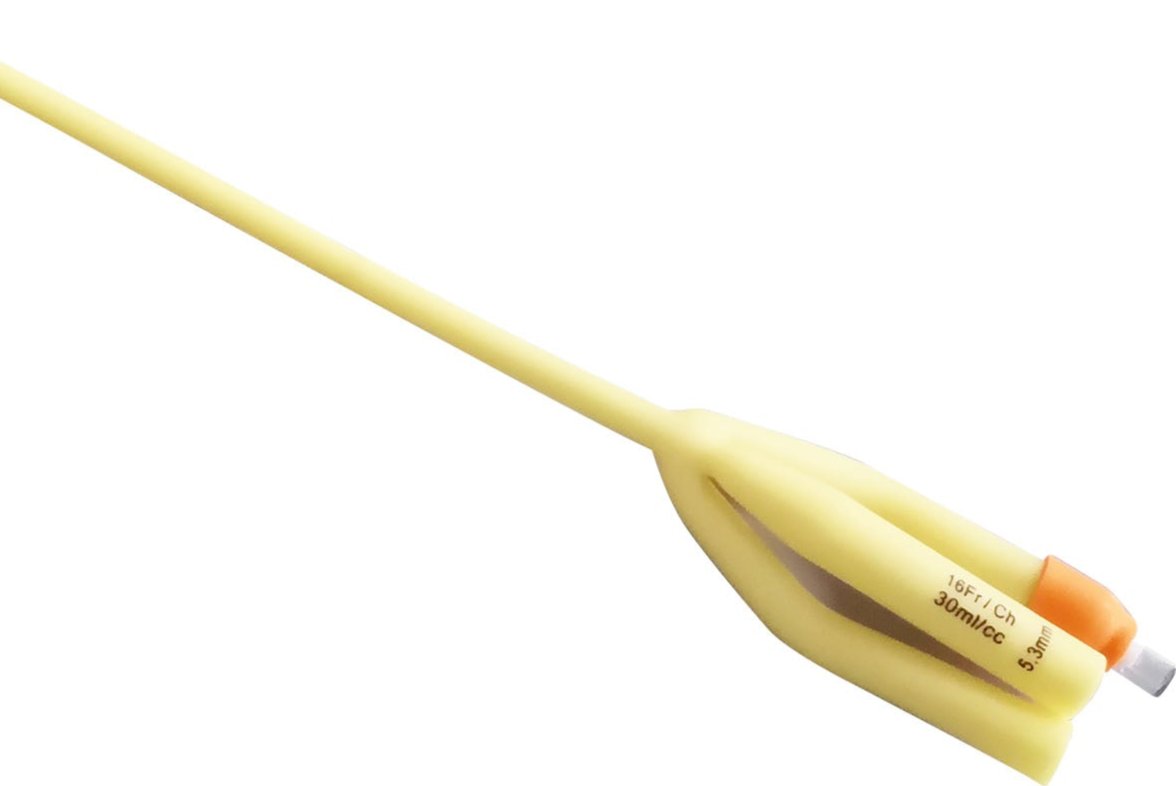 Latex Foley Catheter 3 Way Standard - Plastic Valve